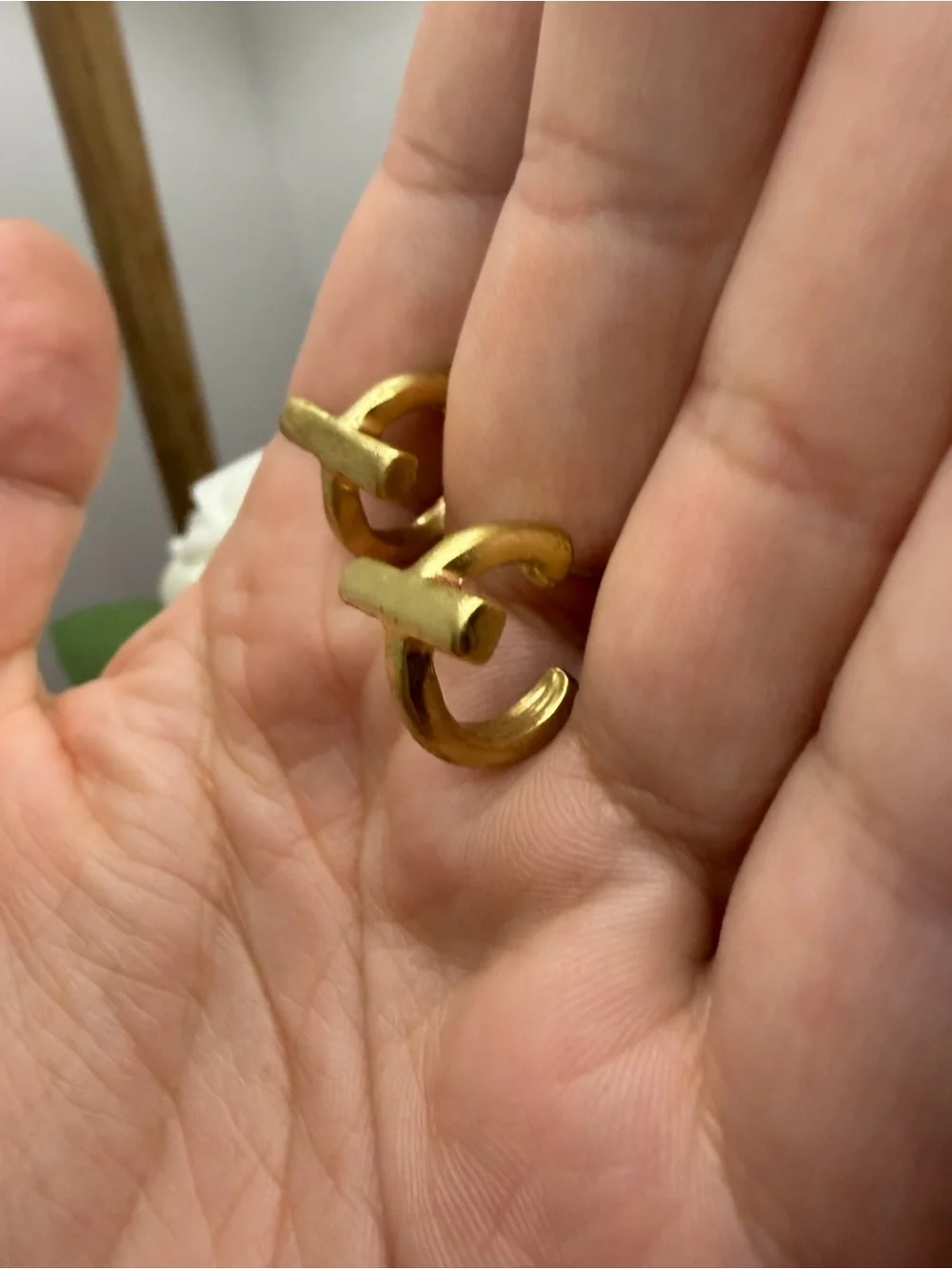 Gold Cross Stud Earrings - Elegant Minimalist Women Jewelry